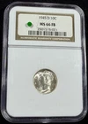 1945 D Full Split Bands Mercury Silver Dime 10C NGC MS 66 FB