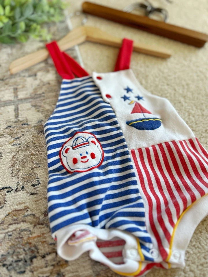 Mono Vintage Bebé Colorblock 18M Estilo Marinero Náutico Foto 2 de 4