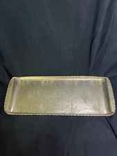 Vintage Mid Century Arthur Armour Hammered Aluminum Gold Tone Tray 13.5”