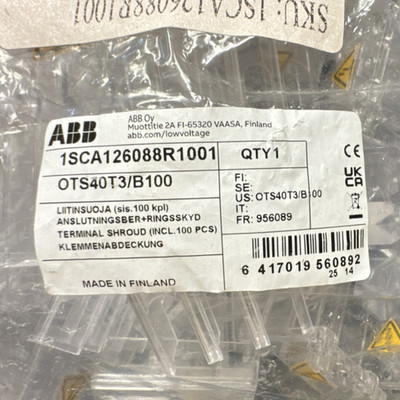 ABB Terminal Shroud OTS40T3 1SCA126088R1001 Clear Plastic Cover CV