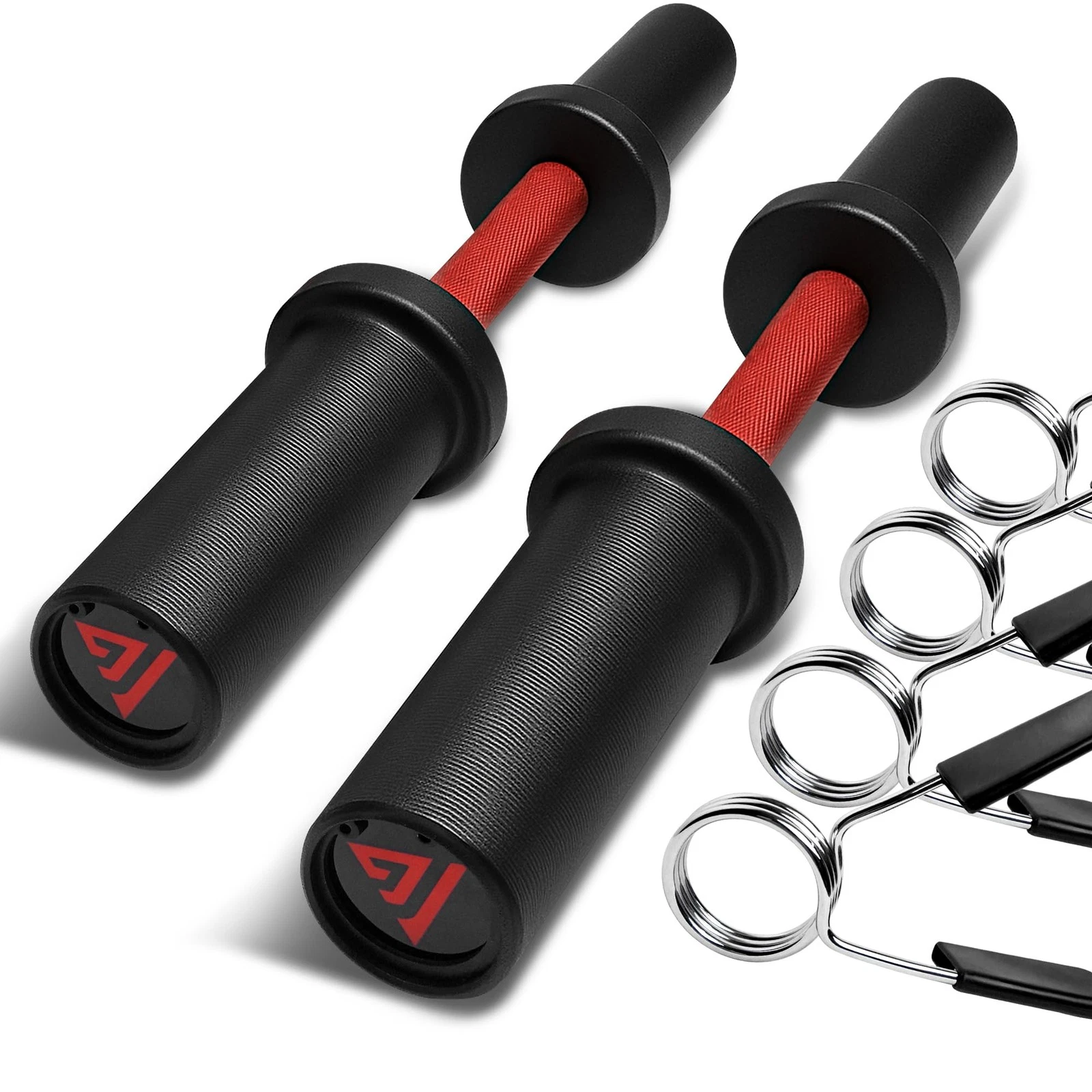 16" Olympic Dumbbell Handle Loadable 2-inch Weight Plates Bar Home Gym 2 Pair