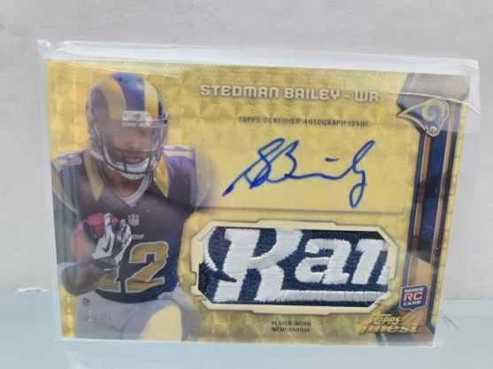 2013 Topps Finest Stedman Bailey Superfractor Logo Patch Auto Rams WVU 1/1 RPA