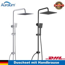Auralum Duschsystem mit Handbrause Regendusche Duscharmatur Duschset Kopf Chrom