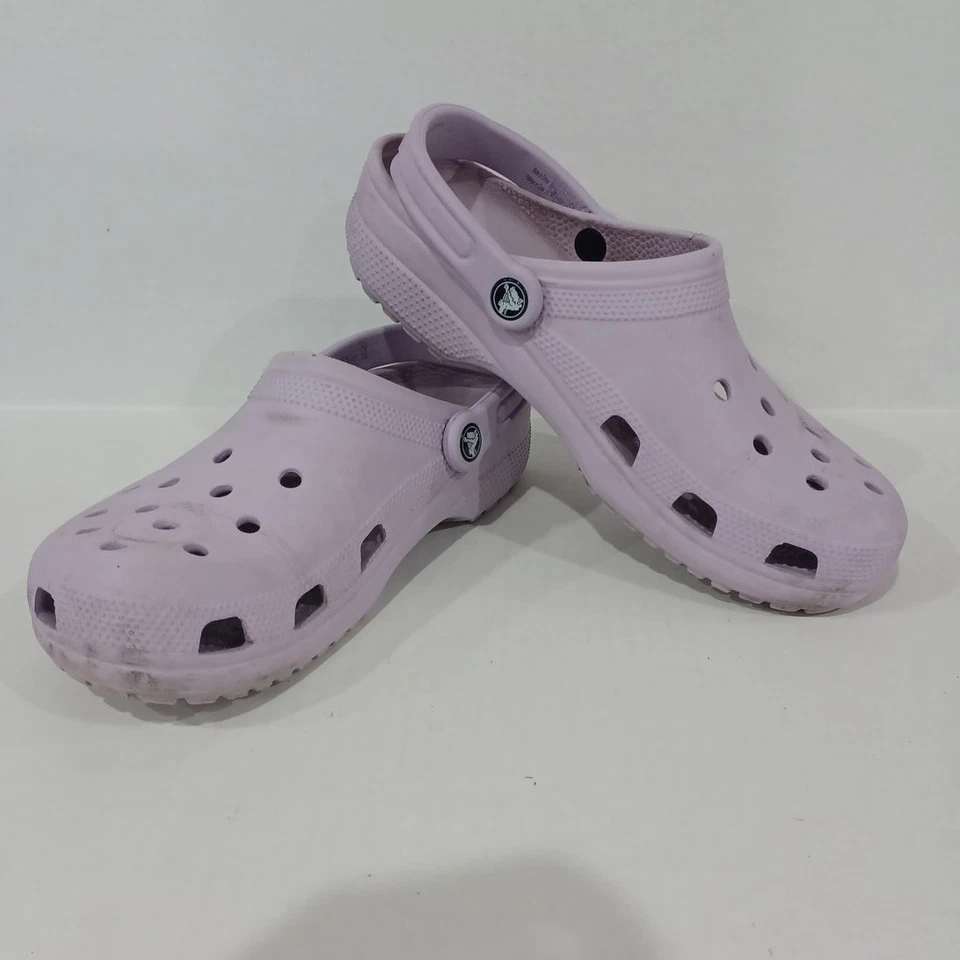 Zueco de plataforma clásico CROCS para mujer talla 10 blanco sin cordones cómodo violeta claro Foto 4 de 4