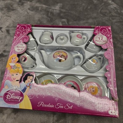 Disney Princess Porcelain Tea Set 12 Piece Service for 4 Cinderella Belle Aurora