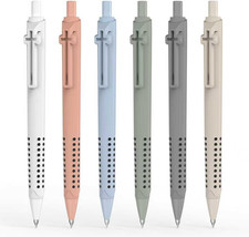 6 Pack Bible Journaling Gel Pens, 0.7mm Black Ink Retractable with Cross Clip,Sm