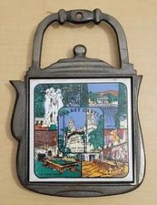 Vintage Hearst Castle Cast Iron Teapot Trivet - Wall Decor - RARE