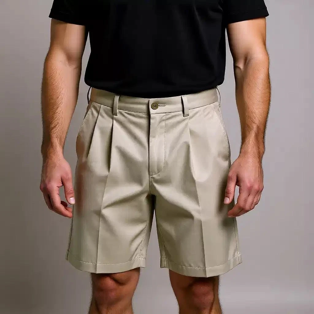 Roundtree & Yorke Travel Smart Mens Pleated Shorts Expander Waistband 30 NWT