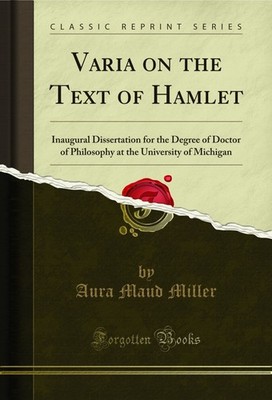 Varia on the Text of Hamlet (Classic Reprint)