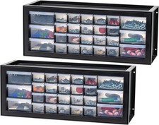 Plastic Storage Drawers 26-Drawer Organizer 2 Pack Stackable Teacher Toolbox