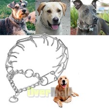 Dog Choke Collar Adjustable Metal Steel Chain Spike Pet Dog Training Prong-Pinch