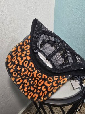 Von Dutch Hat (CHEETAH) Orange & Black VELVET Trucker  display picture 1