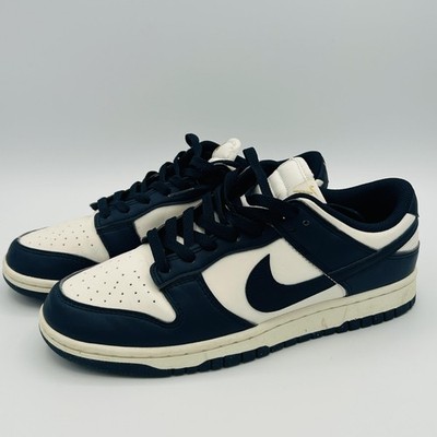 Nike Dunk Low Retro Shoes Womens Size 10 White Navy Leather