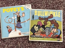 1962 Bullwinkle Popeye View Master-3 Reel Set Book Lot Of 2