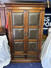 Classic Antique Armoire Wardrobe For Clothing, entertainment Center. With Drawer
