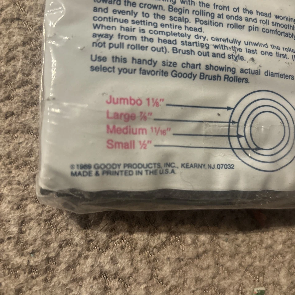 Rodillos de cepillo Goody Products vintage con 12 pines medianos EE. UU. 1989 Foto 3 de 3