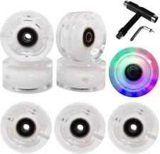 Roller Skate Wheels 58mm 83A Polyurethane with Bearings - 8 Pack Indoor Outdoor