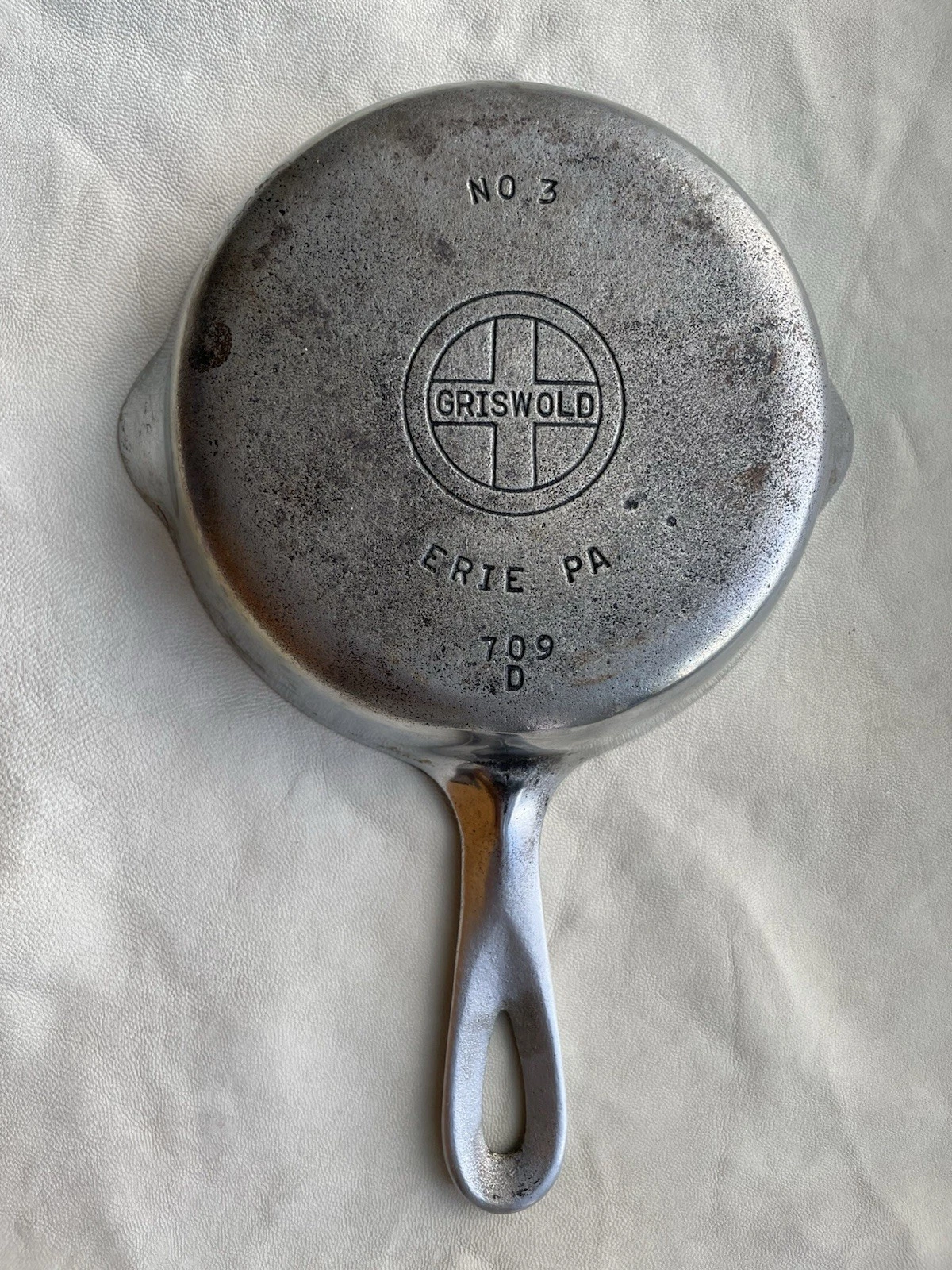Griswold No.3 Nickel Plated Cast Iron Skillet