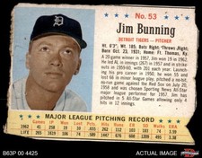 1963 Post Cereal #53 Jim Bunning Tigers HOF 1 - POOR