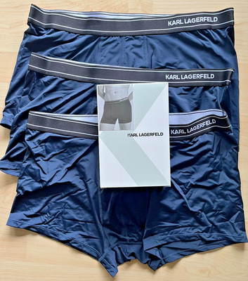 *New and Original Packaging: 3 Pack Karl Lagerfeld Boxer Shorts / Trunks in Dark blue size XL*