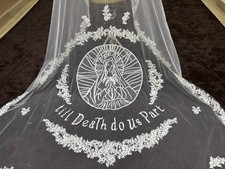 bridal Marry mantilla Veil Lace long Embroidery virgin merry veil