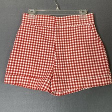 Vtg 70s Lady Wrangler Gingham Shorts Youth Size 13/14 USA Patriotic Pin Up