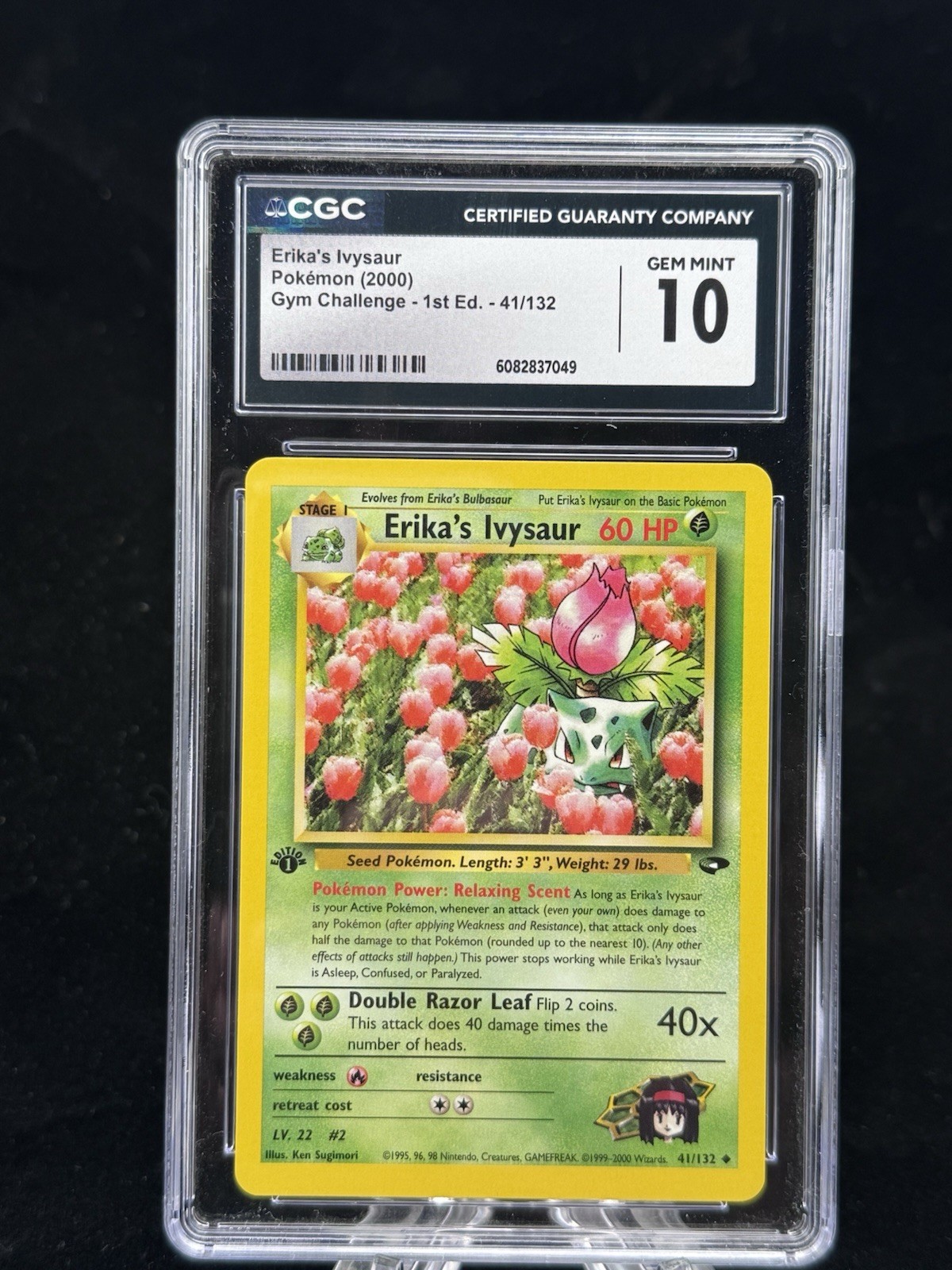 Erika’s Ivysaur #41 1st Edition Gym Challenge 2000 Pokemon CGC 10 🍃