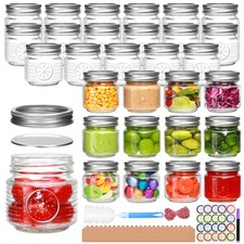 30 Pack 8 oz Mason Jars Clear Glass with Regular Lids for Canning, Pickling, Jam