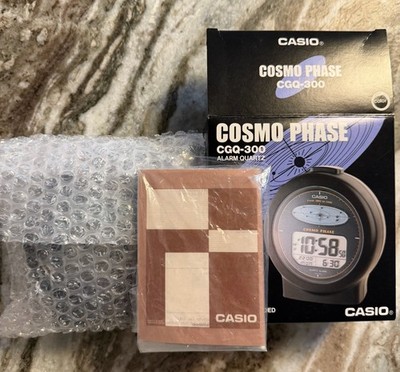 NOS Casio Cosmo Phase CGQ-300: Rare Quartz Desk Alarm Clock Watch