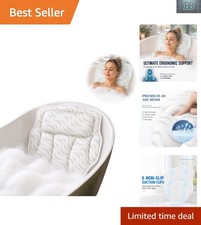 Wavy 4D Air Mesh Bath Pillow for Tub Neck and Back Support Includes 6 anti-...