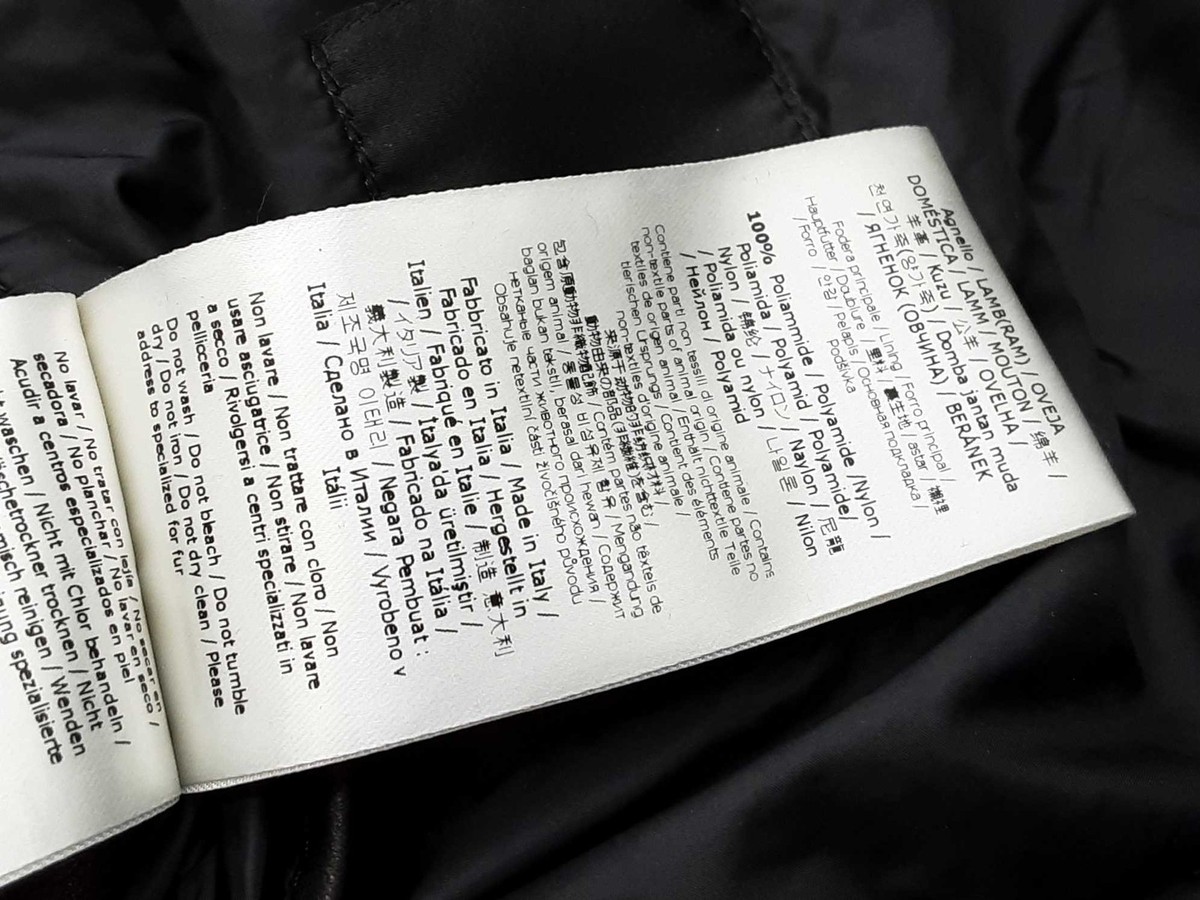 Fendi Black Brown Logo Wool Shearling Zip Up Coat Size Italian 58