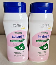 Lot of 4 Studio Selection Sunscreen Lotion For Babies Spf 50 New 8 OZ. Exp 12/25 2.25 per gallon