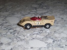 AURORA T-JET HO SLOT CAR CHAPPARAL TAN WITH DRIVER ORIGINAL