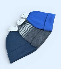The Essential Beanie Sonoma 3 Brand New Navy Blue Royal Blue & Gray One Size NWT