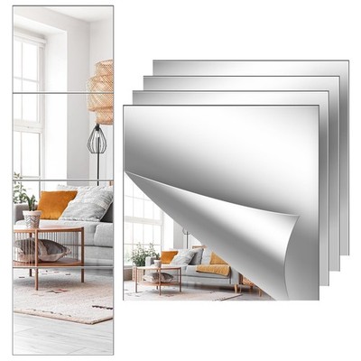 Acrylic Wall MirrorFull Length Frameless Rectangular Mirrors Shatterproof Bat...