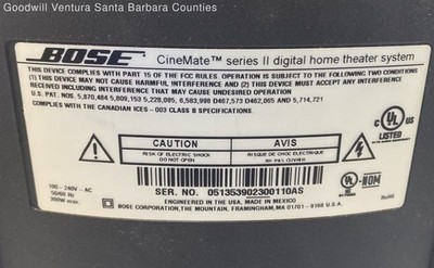 Bose CineMate Series II Subwoofer & Two Speakers - Tested | eBay