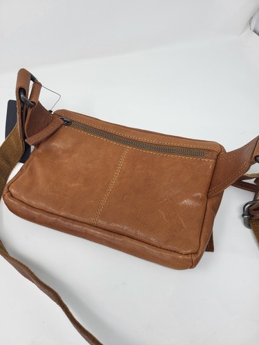 SPIKES & SPARROW Leather Belt Bag With Front Zip Pocket Camel Brown NWT NEW - Picture 7 of 13