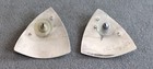 Vtg MODERNIST Caviar STERLING Silver Big Triangular EARRINGS Artist-Signed 1.5" — photo 5