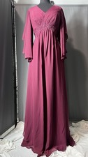 Burgundy Chiffon Bridesmaid Gown Sz M 8 New Corset Prom Elegant Cocktail Evening