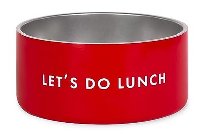Kate Spade New York ''Let's Do Lunch'' Stainless Steel Dog Bowl (32 oz)