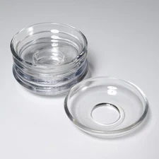 Vintage Clear Glass Bobeche Candle Holder 5 pc Lot 3" Diameter Iris Apfel