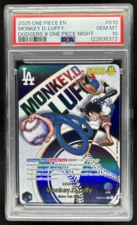 2025 One Piece X Los Angeles Dodgers Monkey D Luffy Promo #EB02 010 PSA 10