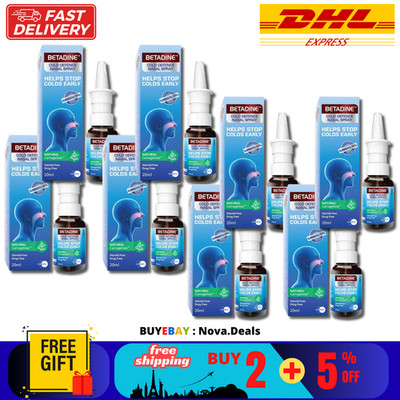 8 X BETADINE Adult Cold Defence Nasal Spray 20ml Helps Stop Colds Early
