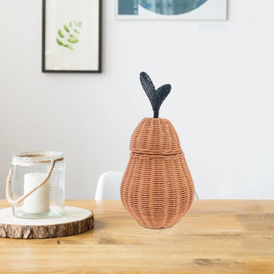  Cestino Vimini Con Coperchio Decorativo Arredamento Del Tavolo Autunnale - Immagine 4 di 4