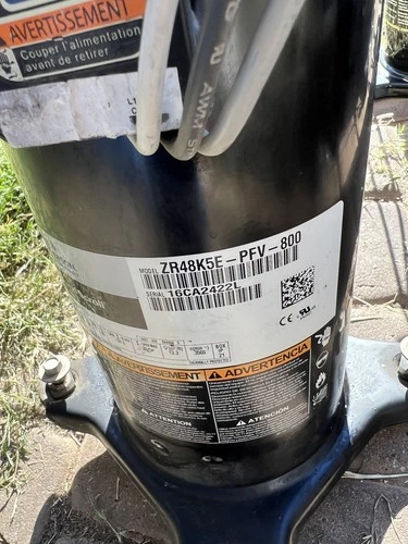 COPELAND SCROLL COMPRESSOR model # ZR48K5E - PFV -800 Year 2016 -220v single Ph