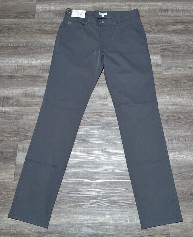 Peter Millar Crown Sport Mens 32x34 Iron Gray Performance 5 Pocket Pant eb66