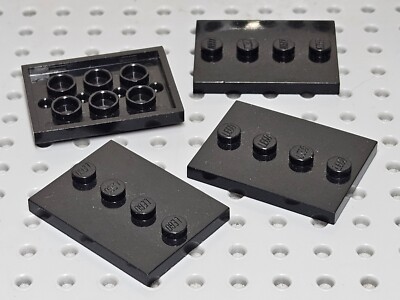 Lego Fliese 3x4 mit 4 Noppen in der Mitte [88646] schwarz x4