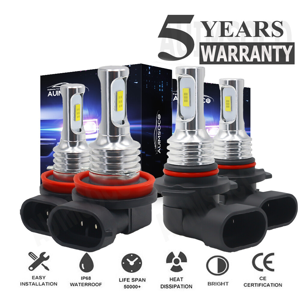 H11 9005 LED Headlight Super Bright Bulbs Kit 8000K White 330000LM