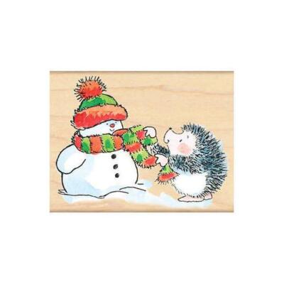 Penny schwarz holzmontierter Gummistempel - verschneit & hedgy 3289J