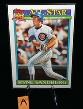 Ryne Sandberg 1991 Topps baseball All Star glow back UV SP cards (2 Glow 2 Base)